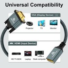 Hdmi To Vga Adapter Cable 3 3ft Nylon Braided Hdmi Female To Vga Male Extensi   