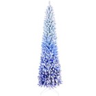 6 7 Ft Pvc Blue Gradient Flocking Light Tree Artificial Christmas Tree