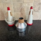 Vtg Lot Of 3 Trumpet Mutes  Cup Straight Harmon Type Style Mute Unbranded White