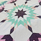 Texas Lone Star Handmade Machine Pieced Cotton Queen Patchwork Quilt Top topper