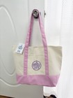 Trader Joe s Large Canvas Shopping tote Bag Cream   Pink Colourway   Us Stock