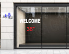 Welcome Business Door Sign Vinyl Decal Storefront Window Lettering