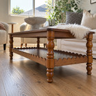 43  French Country 2-tier Coffee Table Vintage Style Center Table Storage Shelf