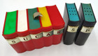 Vtg Novelty Library Books Salt Pepper Shaker Sugar Bowl Set Book Shelf Plastic