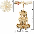 German Style Christmas Carousel Pyramid 18 Inches - Wood Nativity Scene Windmill