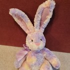 Russ Berrie Rainbow Tie Dye Bunny Rabbit Plush Pastel Sherbet Stuffed Toy 12 