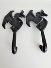 2 Pcs Cast Iron Antique Primitive Retro Style Dragon Coat  Hat  Towel Hooks