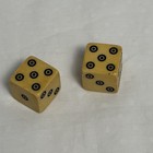 Old Grained Celluloid Illegal Club Bulls-eye Pips Dice Pair 