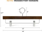 Pack Wooden Pants Hangers With Clips  14  Wood Skirt   Trousers 24 Walnut