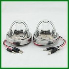 Classic Watermelon Glass Flush Mount Amber Led Clear Lens Light -set Of 2