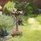 Antique Bronze Birdbath 32  With Planter Pedestal   Bird Statues Garden Decor