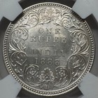1888 B India 1 Rupee Silver Unc Details Ngc  Victoria - Excellent Condition  104