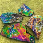 Ancient Roman Glass In Colorful Patina Rare Iridescent Fragments 200 Bc 4 Pcs