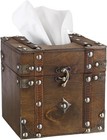 Retro Wood Square Tissue Box Cover Vinta Cube Tissue Holder 