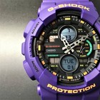Casio G-shock Ga-140-6a Men s Watch Purple Analog Digital In Box
