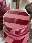 Huge Victoria s Secret Red Pink Striped Collectible Display Hat Boxes Set