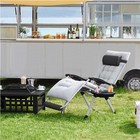 Zero Gravity Recliner Outdoor Folding Lounge Chair W  Padded Mattress Cupholder
