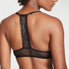 Victoria s Secret Shine Front-close Bra In Black Metallic Floral Lace  Size 34d