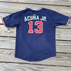 Mlb Atlanta Braves Jersey Youth Xl 16 18 Navy Blue Ronald Acu  a Jr  13 Baseball