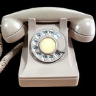 Vintage Mcm Western Electric Rotary Dial Desk Phone Ivory Beige Tested Works 302
