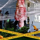 2 Packs 6ft Dead Body Bags Hanging Corpse Props Scary Halloween Black   Red