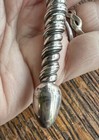 Antique Victorian Sterling Silver Glove Darner Mono Sewing Egg Spiral Handle