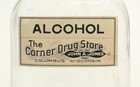 Vintage Apothecary Medicine Glass Bottle Alcohol Empty Corner Drug Store