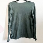 Eddie Bauer 100  Cotton Top Women s Medium Green Embroidered Long Sleeve