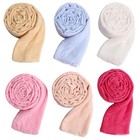Women Soft Cotton Linen Crinkle Scarves 6 Pcs Shawl Fashion Muslin Hijab