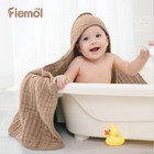 Fiemol 2-pack Muslin Cotton Hooded Baby Bath Towels - Soft  Absorbent  32x32 