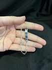  925 Sterling Silver Baby Children s Girls Boys Name Id Figaro Bracelet 6    7 