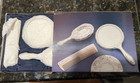 Vintage Silver Plated Vanity Set Three Piece Mirror Brush Comb  Never Opened