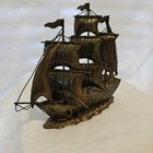 Copper Tin Steam Sail Boat Ship Metal Display Model Decorative 10x8 5x3 5in