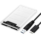 2 5  Sata Usb 3 0 Clear Hard Drive Disk Hdd Ssd Enclosure External Laptop Case