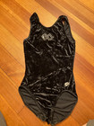 Gk Elite Gymnastics Black Velour  Leotard Size Adult M