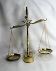 Antique Solid Brass Balance Scale Dolphin Head Engraving Complete With Weights