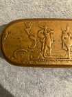 Vintage Dutch german Copper Tobacco Box Osalic Christian People   Blessed Land