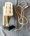 Vintage Mid Century Modern Painted Glass  Brass   And Plastic Table Lamp