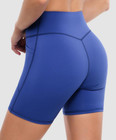 Popilush Women   s Biker Shorts     5  High Waist Pocket Spandex Gym Wear