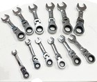 12pcs Combination End 72 Ratchet Teeth Stubby Wrench Set Metric 8-19mm 180   Flex
