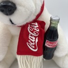 Vtg Coca Cola Plush Collectable 8  Polar Bear With Coca Cola Bottle Scarf 1993