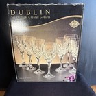 Dublin Shannon Crystal Wine Glasses Goblets 9 Oz  Cut Glass Set Of 8 New