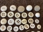 Lot Of 45 Antique Victorian White China   Glass 2   4 Hole Sewing Buttons old
