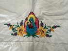 2 Hand Embroidered Jesus And Mary Tropical Pillowcases Shams Vtg