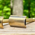 Gillette Safety Razor Vintage 1940s Gold Tone Metal Three Piece Razor