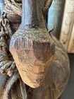 Vintage African Gourd Milk Vessel Leather Beads Wood Stopper Ethnographic 8   