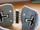 Cross Beaded X-large  Bracelet 7   Made For Nfr Grey black