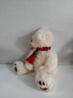 Russ Berrie Bundles Plush Bear Cream Red Black Plaid Scarf Soft Stuffed 10 