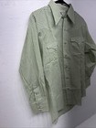 New Men   s Green Stripped Miller Long Sleeve Pearl Snap Shirt 15 5x32 M P-77