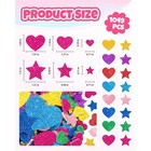 1024pcs Glitter Foam Stickers For Kids - Self-adhesive Heart Star Shapes Sparkle